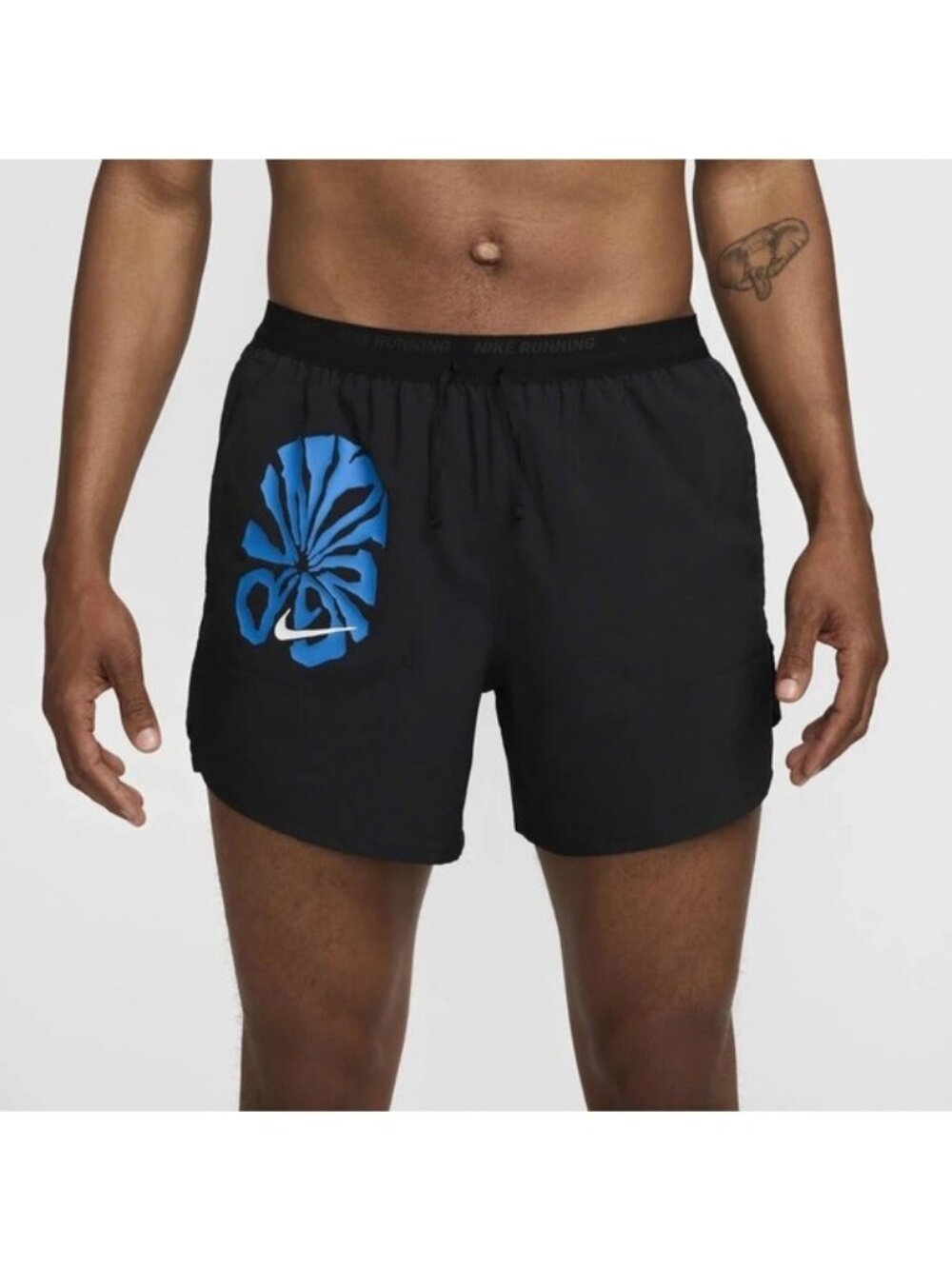 Nike Black Running Shorts with Blue Graphic